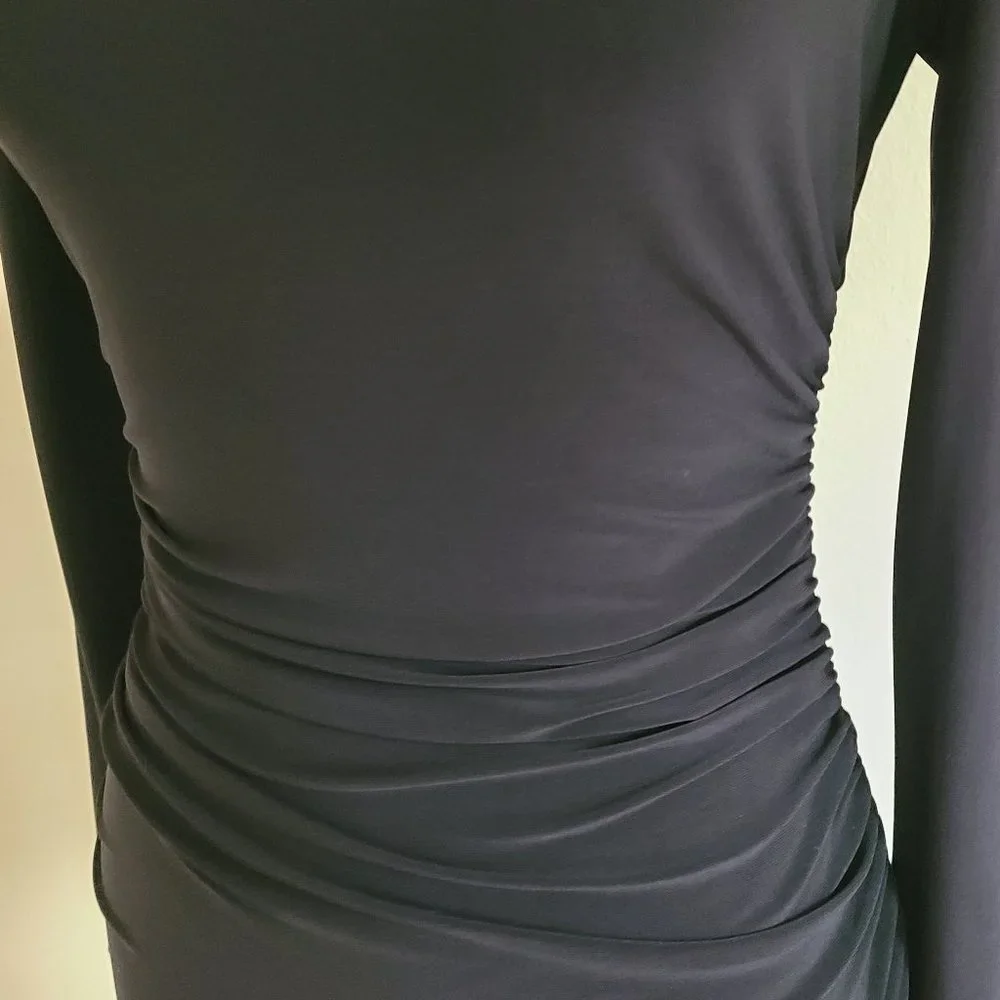 Norma Kamali Black Long Sleeve Dress - Picture 2 of 7